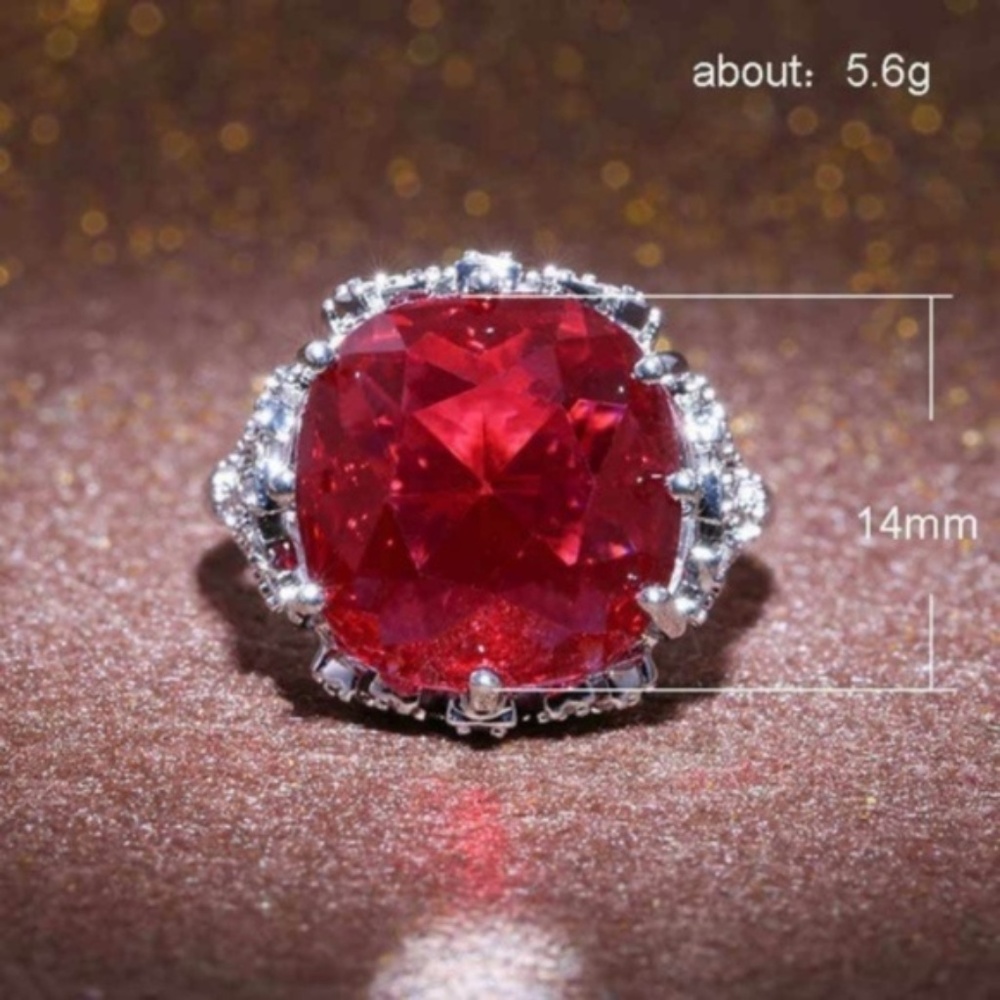 New Stamped 925 Silver Ruby Ring - Picture 5 of 6